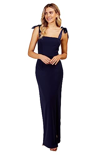 Little Mistress Damen Navy Tie Strap Maxi Brautjungfernkleid, 38 von Little Mistress