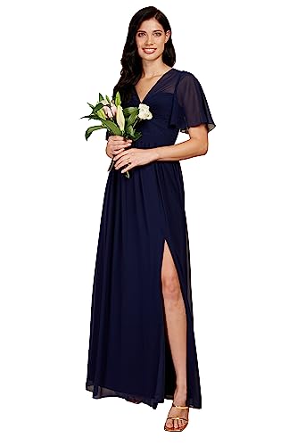 Little Mistress Damen Navy Twist Maxi Brautjungfernkleid, 34 von Little Mistress