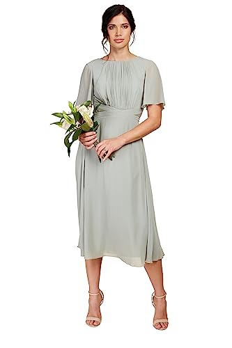 Little Mistress Damen Waterily Cross Midi Brautjungfernkleid, Seerose, 36 von Little Mistress