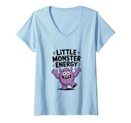 Damen Little Monster Energy süßes Halloween-Kostüm T-Shirt mit V-Ausschnitt Damen Little Monster Energy süßes Halloween-Kostüm T-Shirt mit V-Ausschnitt von Little Monster Energy Cute Halloween Costume