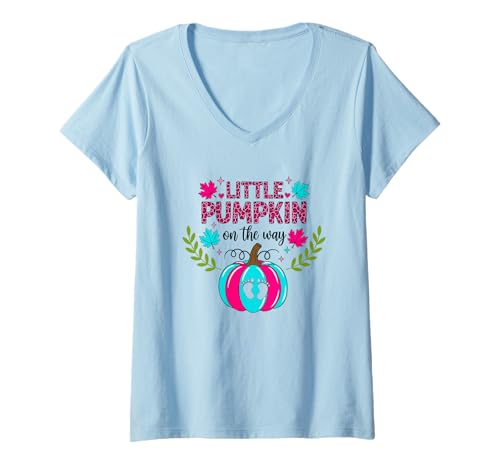 Damen Little Pumpkin On The Way Funny Pregnancy T-Shirt mit V-Ausschnitt Damen Little Pumpkin On The Way Funny Pregnancy T-Shirt mit V-Ausschnitt von Little Pumpkin On The Way Funny Ideas