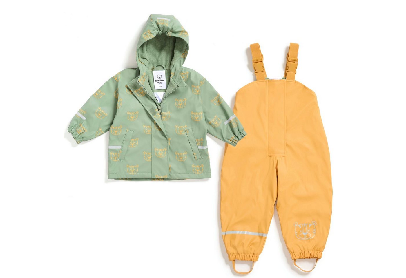 Little Tiger® Regen- und Matschjacke Regenanzug-Set für Kinder bestehend aus Regenhose und Regenjacke gefüttert, Öko-Tex, winddicht, wasserdicht, Kapuze, Latzhose von Little Tiger®