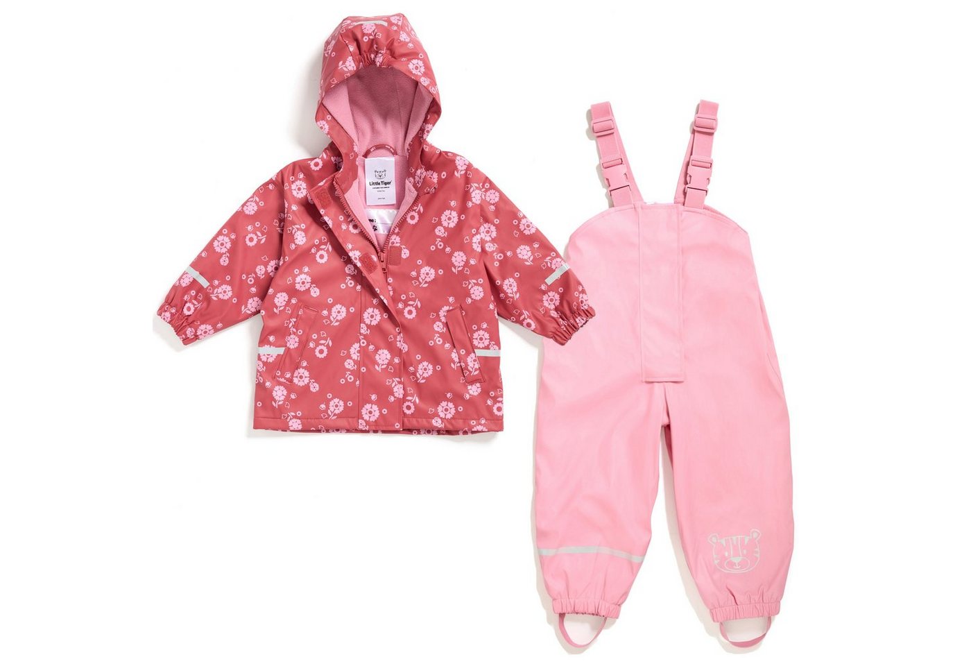 Little Tiger® Regen- und Matschjacke Regenanzug-Set für Kinder bestehend aus Regenhose und Regenjacke gefüttert, Öko-Tex, winddicht, wasserdicht, Kapuze, Latzhose von Little Tiger®