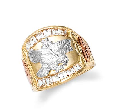 Little Treasures 9 Karat Gold Zirkonia Adler Herren Ring III KII von Little Treasures