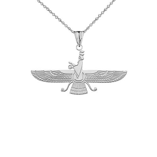 Little Treasures Dainty Faravahar Anhänger Halskette in Sterling Silber 925 (Verfügbare Kettenlänge 40cm - 45cm - 50cm - 55cm) von Little Treasures