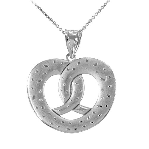 Little Treasures Sterling Silber 925 Love Herz Brezel Anhänger Halskette (Verfügbare Kettenlänge 40cm - 45cm - 50cm - 55cm) von Little Treasures