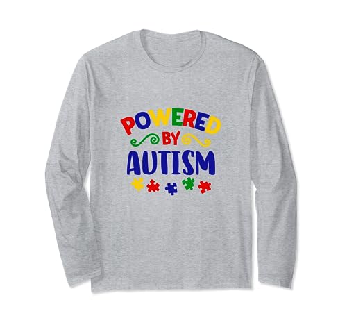 Autismus-Bewusstsein Autistische Kinder - Powered By Autismus Langarmshirt Autismus-Bewusstsein Autistische Kinder - Powered By Autismus Langarmshirt von Little White Bear