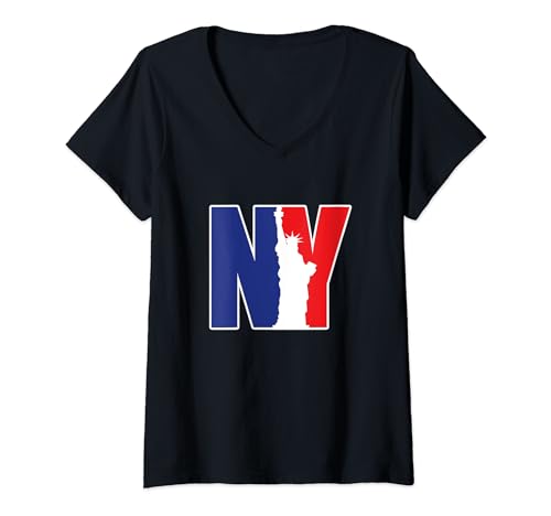 Damen New York Lovers NYC Broadway Fifth Avenue NYC Liberty T-Shirt mit V-Ausschnitt Damen New York Lovers NYC Broadway Fifth Avenue NYC Liberty T-Shirt mit V-Ausschnitt von Little White Bear