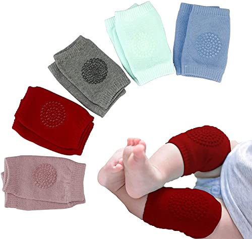 Little World Baby Knieschoner zum Krabbeln, 5 Paar Knieschoner Baby Krabbeln Mädchen Junge mit Anti-Rutsch-Noppen für Sicheren Halt Knieschützer Kinder Krabbelhilfe für 0-24 Monate Jungen und Mädchen von Little World