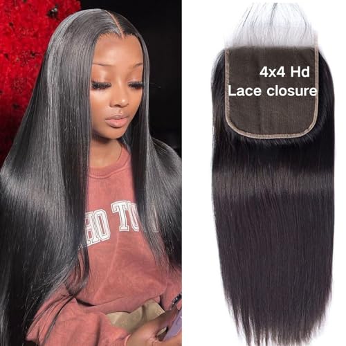 4 x 4 Hd Lace Closure Echthaar-Verschluss für schwarze Frauen, gerader Verschluss, 4 x 4, vorgekräuselt, 12 A, unbehandeltes Remy-Echthaar, Frontverschluss, 4 x 4, HD-Verschluss, gerader Verschluss 4 x 4 Hd Lace Closure Echthaar-Verschluss für schwarze Frauen, gerader Verschluss, 4 x 4, vorgekräuselt, 12 A, unbehandeltes Remy-Echthaar, Frontverschluss, 4 x 4, HD-Verschluss, gerader Verschluss von Little fairy