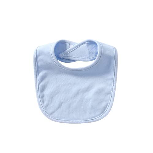 Little lucky baby SHINNINGSTARBABY 0-6 Monate 7 Stück weiche Doppelschichten Baumwollabsorbierendes Bandana 7 Lätzchen Set (Blue (100% cotton, easy velcro)) von Little lucky baby