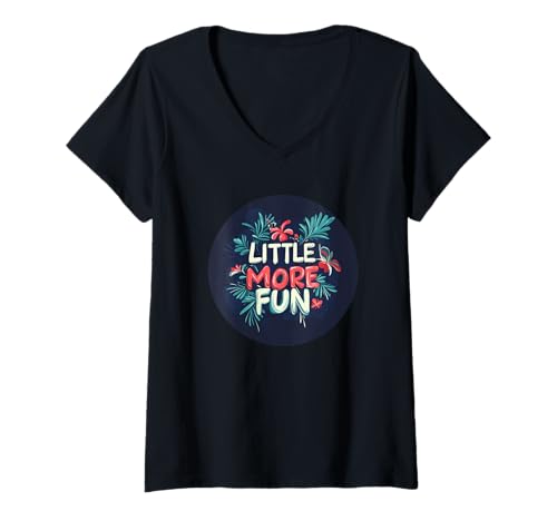 Damen Ein wenig mehr lustiges Statement für Trendsetter T-Shirt mit V-Ausschnitt von Little more Fun Emblem
