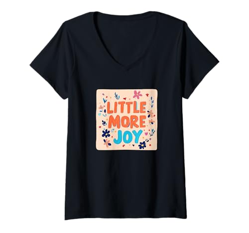 Damen Vibrant Little more Joy Outfit für Erwachsene und Kinder T-Shirt mit V-Ausschnitt Damen Vibrant Little more Joy Outfit für Erwachsene und Kinder T-Shirt mit V-Ausschnitt von Little more Joy Motto