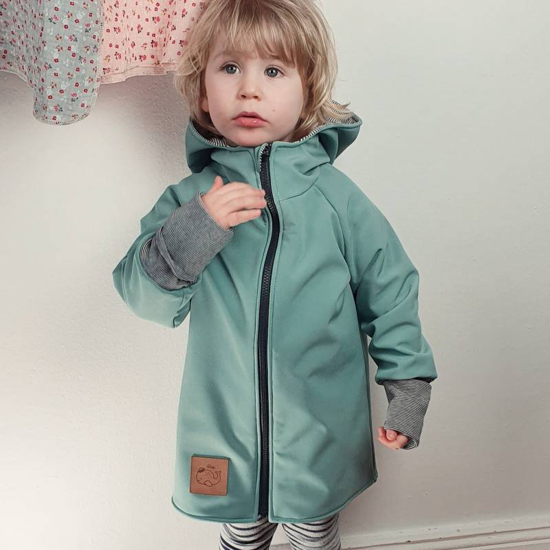 Jacke Softshelljacke Kinderjacke Mint Uni von LittleANTunique
