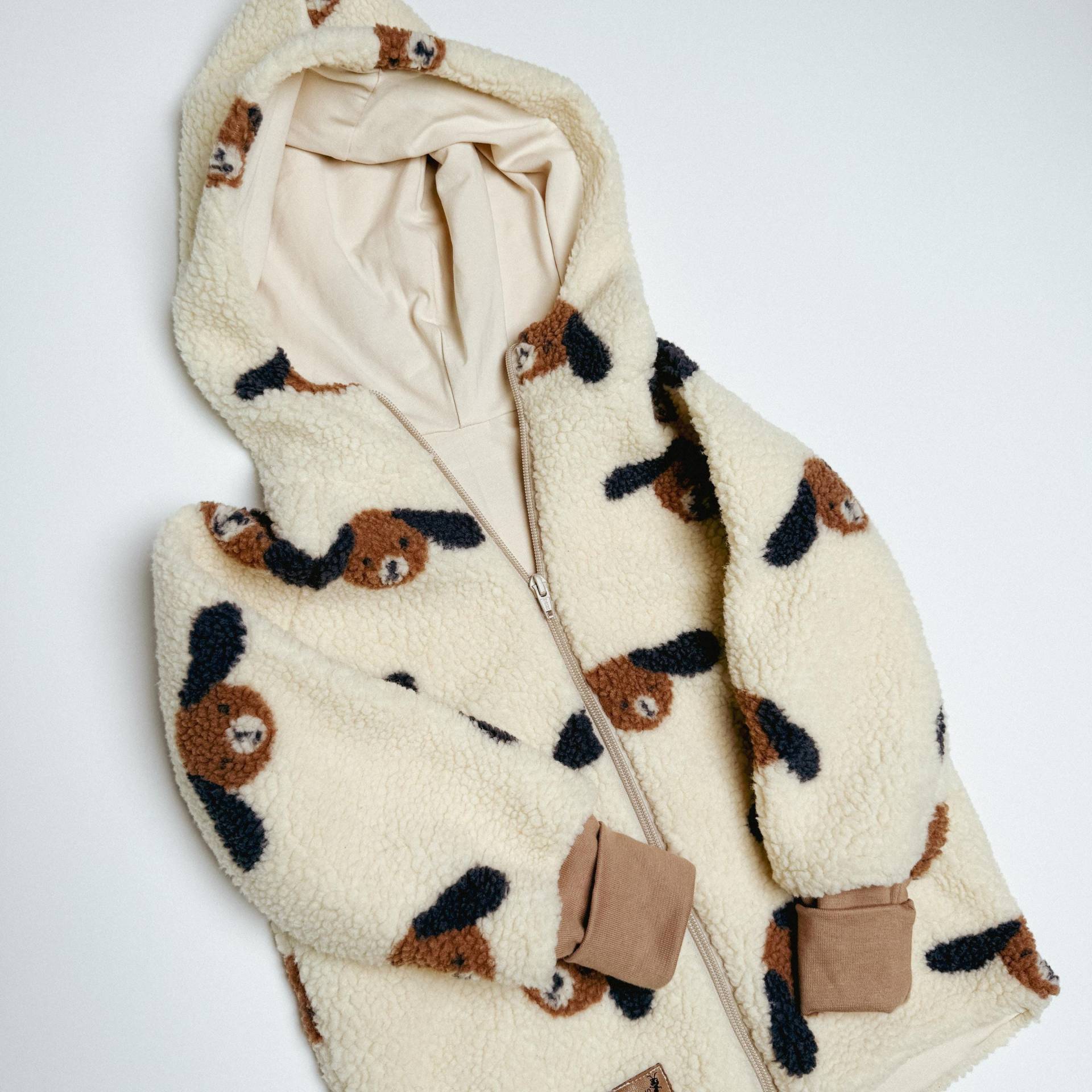 Teddyjacke Dackel I Winterjacke Teddy Wintermantel Kind Junge Mädchen Unisex von LittleANTunique