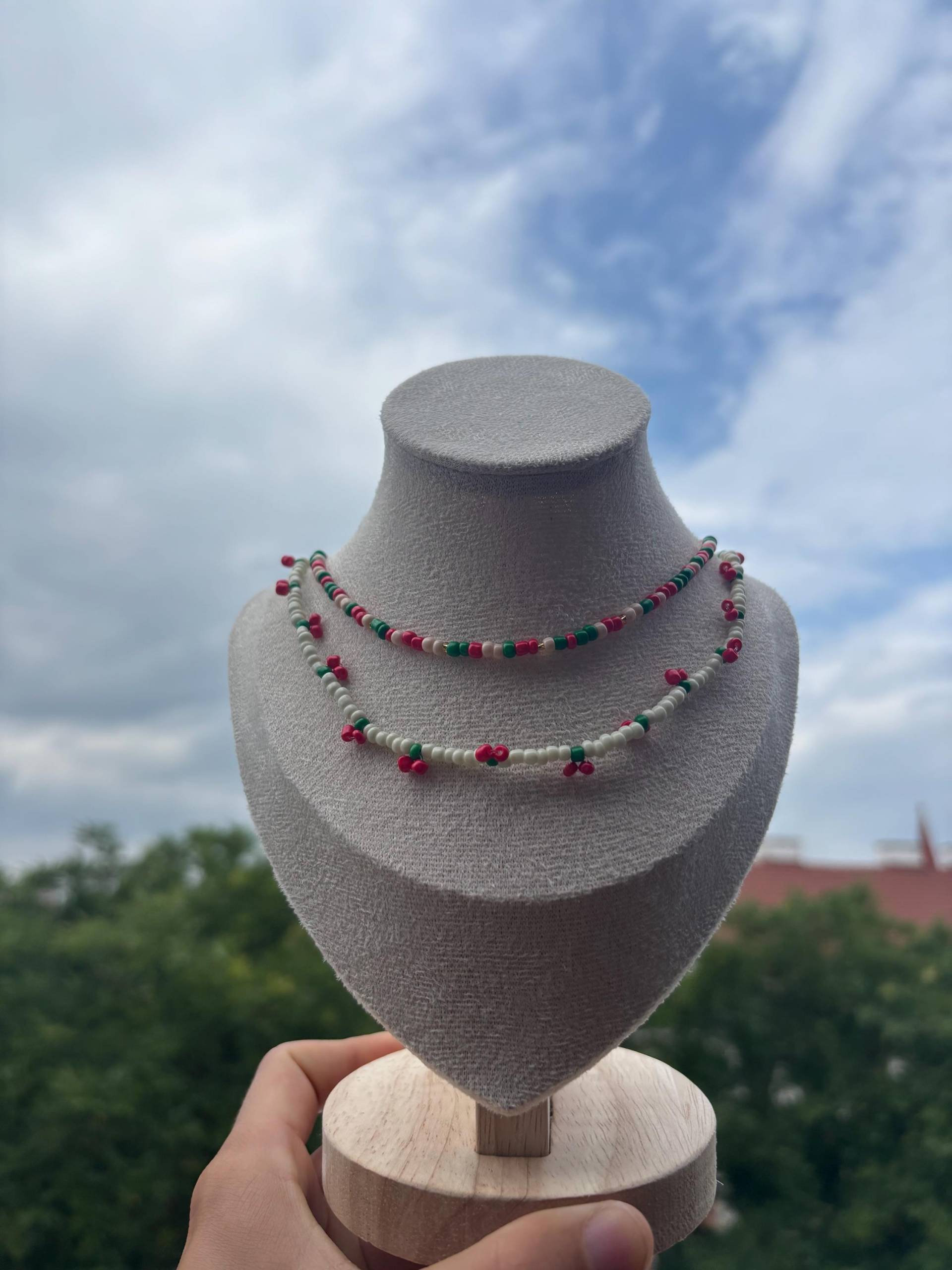 Perlenkette Kirschen Perlenkette Kirschen von LittleBeadsByElena