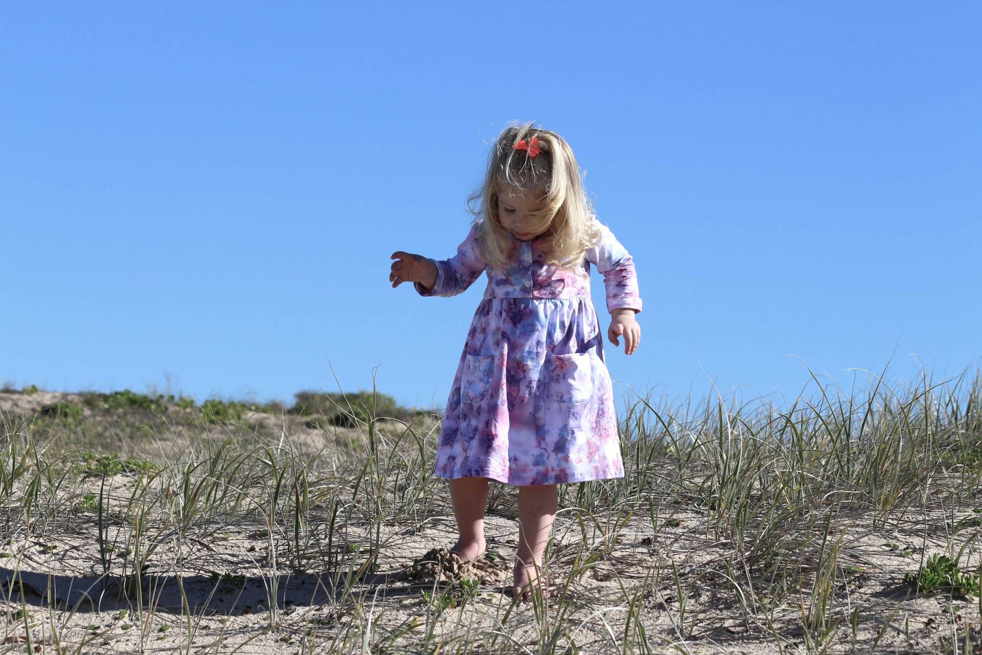 Baby-Mädchen-Krawatte Farbstoff Kleid, Kleinkind Kleid Größen 1-3 T Rosa, Blau, Lila Tie Strampler, Kleid, Rosa von LittleBirdCollective