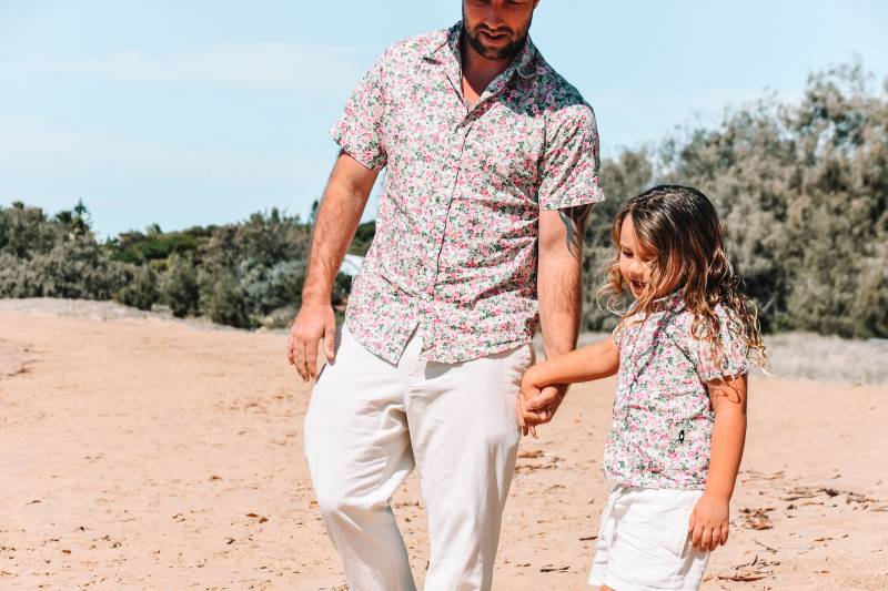 Jungen Grün Blumen Shirt, Kleid Kragen Kleinkind Boho Jungen, Paige Passende Shirts von LittleBirdCollective