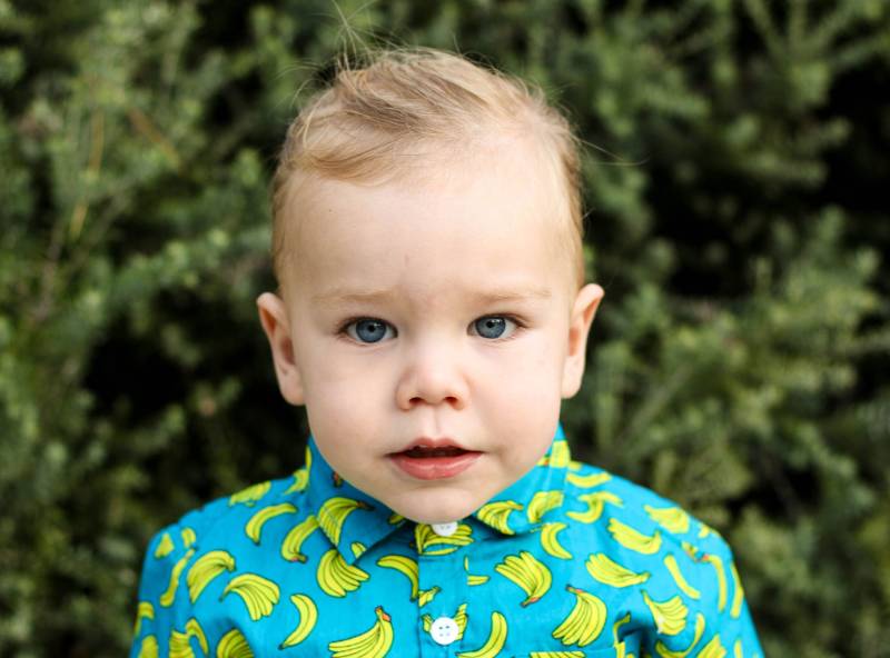 Jungenhemd, Bananenhemd Für Babys, Kleinkindhemd, Hemd Jungen, Mit Kragen, Blaues Sommerhemd, Kinderhemd, Hemd von LittleBirdCollective