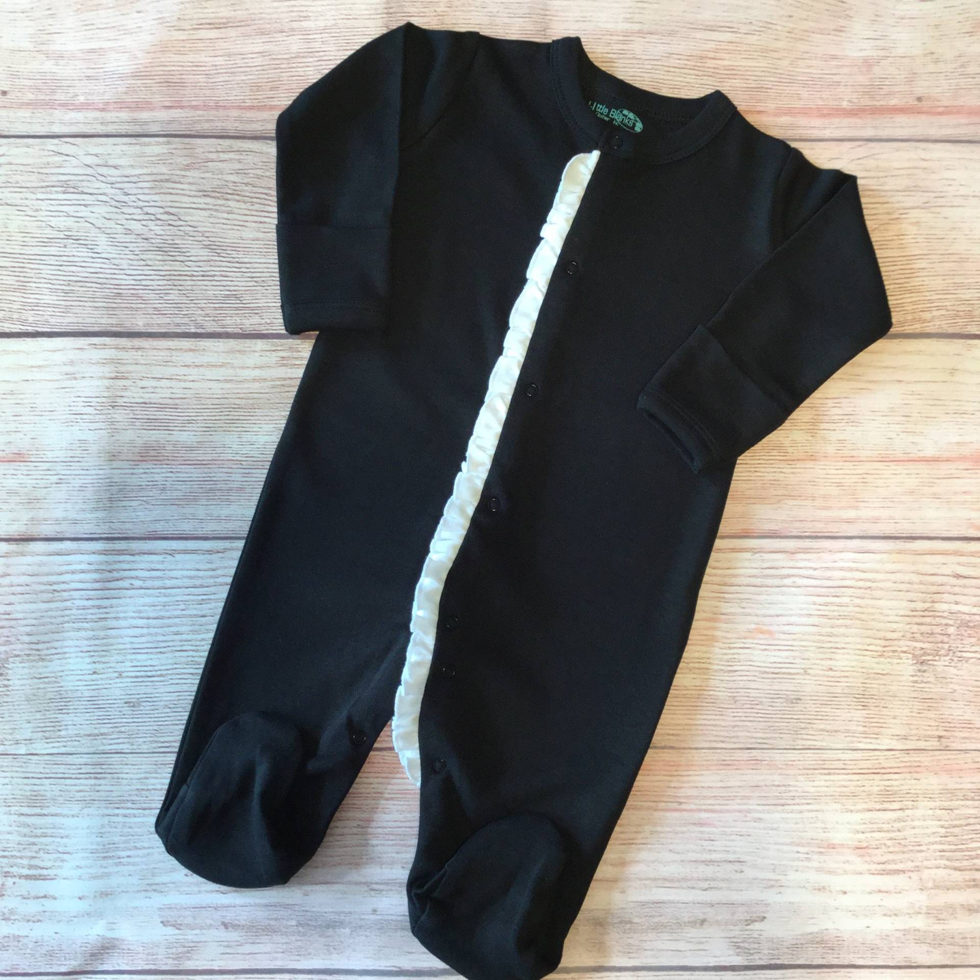 Blank Mädchen Rüschen Schlafanzug, Säugling Pyjama, Baby Nachtwäsche Schwarz Weiß Take Home Outfit Nb 3M 6M 9M Bitte Beschreibung Lesen von LittleBlanksClothier