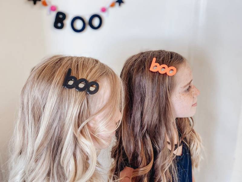 Boo Haarspangen, Zopfclips, Halloween Haarspange, Mädchen Haarspange von LittleBlueOliveShop