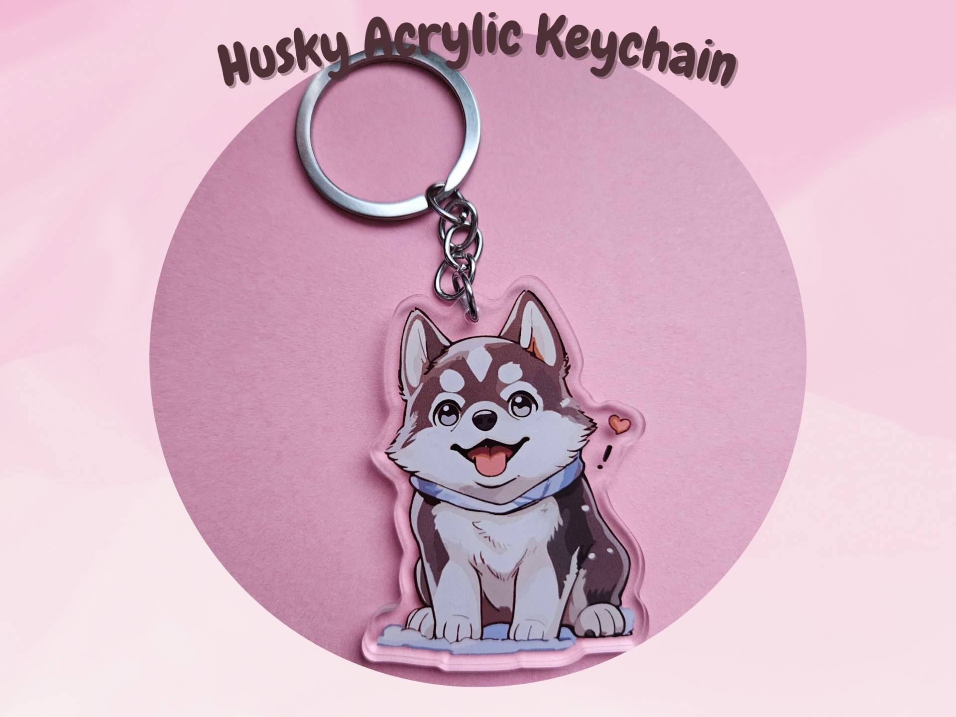 Acryl Husky Schlüsselbund, Süßer Doppelseitiger Transparten Schlüsselbund Acryl Husky Schlüsselbund, Süßer Doppelseitiger Transparten Schlüsselbund von LittleBlushingGifts