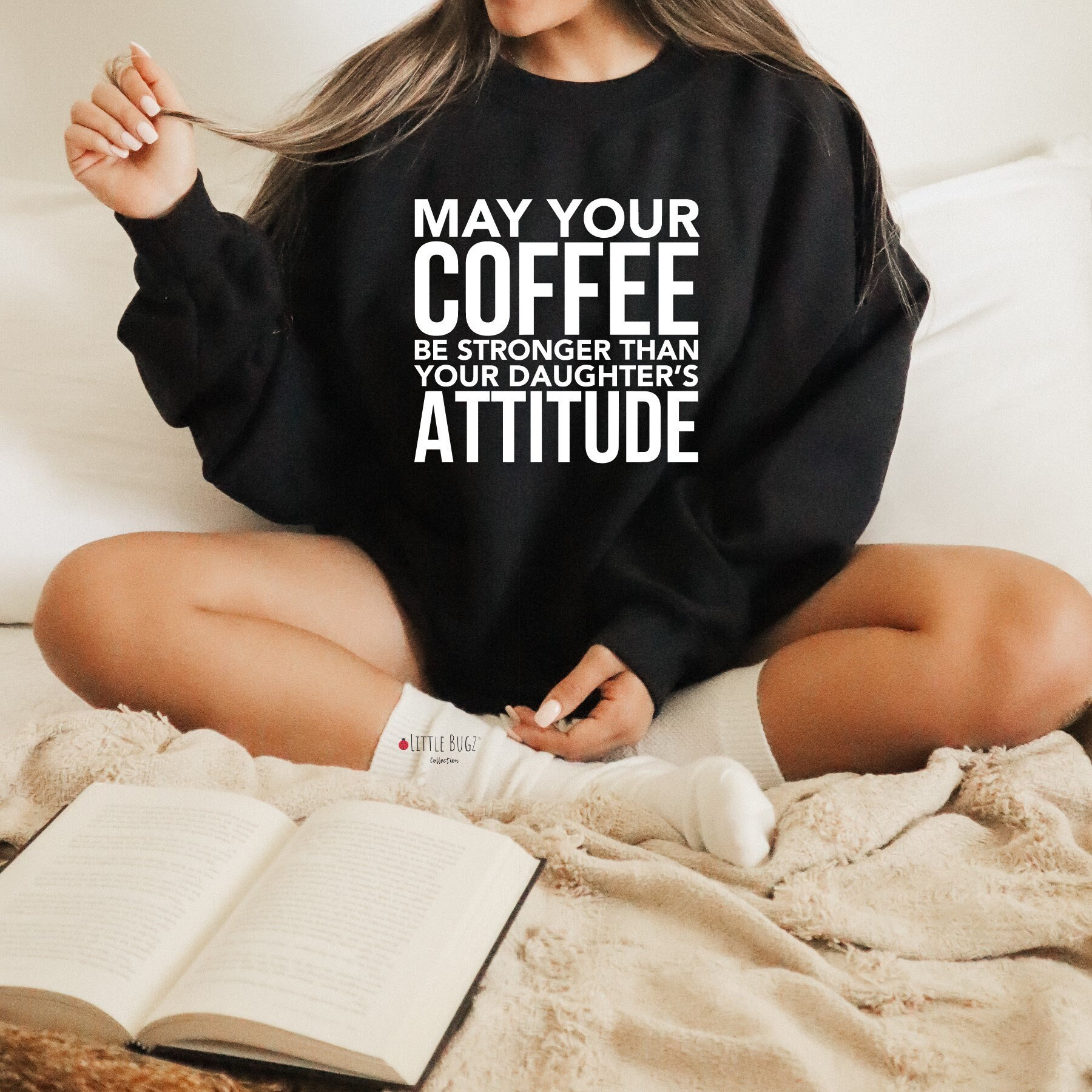 starker Kaffee Als Tochter Sweatshirt, Lustiges Sweatshirt Für Mama, Mama Geschenk Von Mädchen starker Kaffee Als Tochter Sweatshirt, Lustiges Sweatshirt Für Mama, Mama Geschenk Von Mädchen von LittleBugzCollection