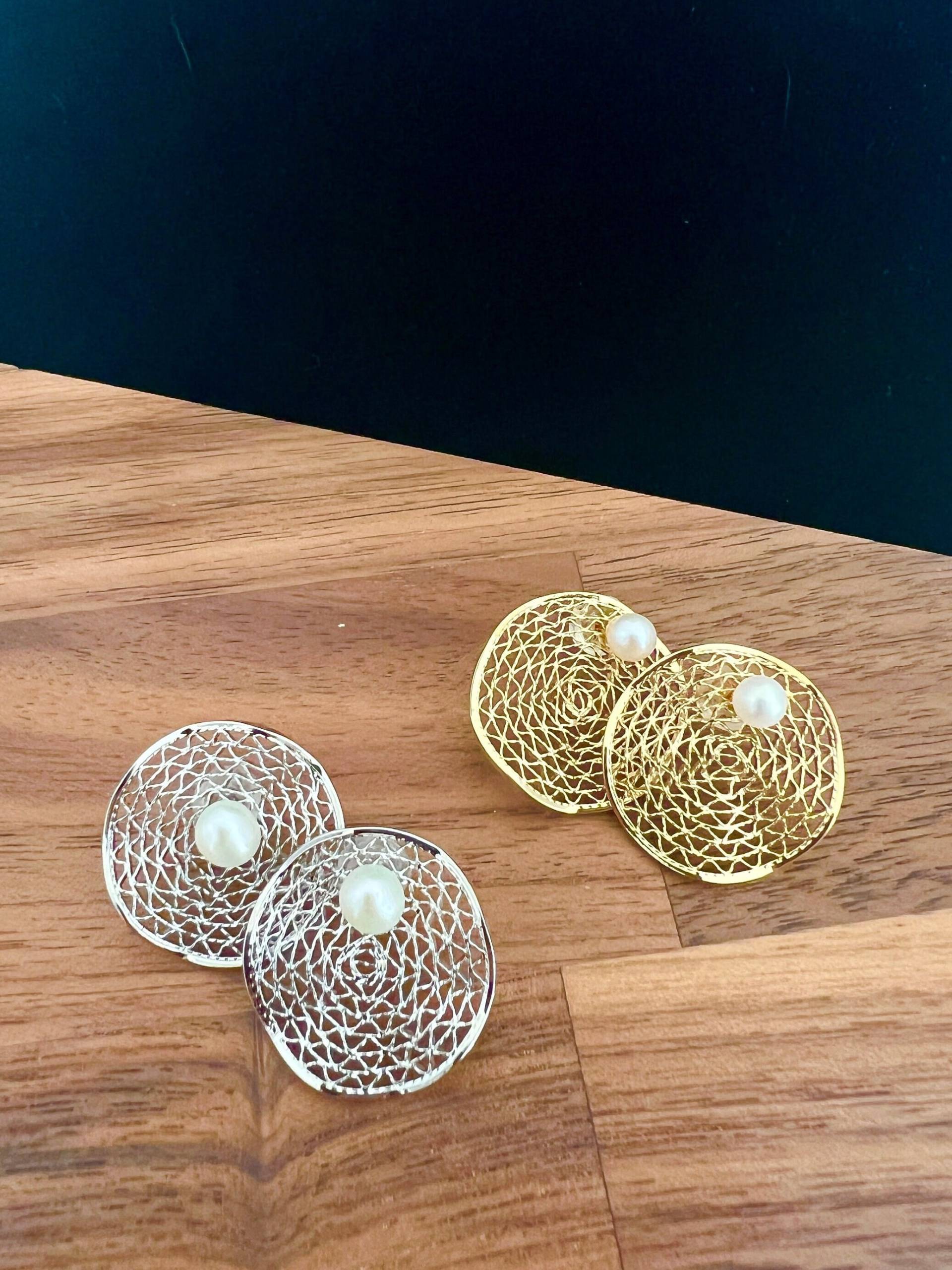 Natürliche Perlenohrringe Natürliche Perlenohrringe von LittleCeramicsShop
