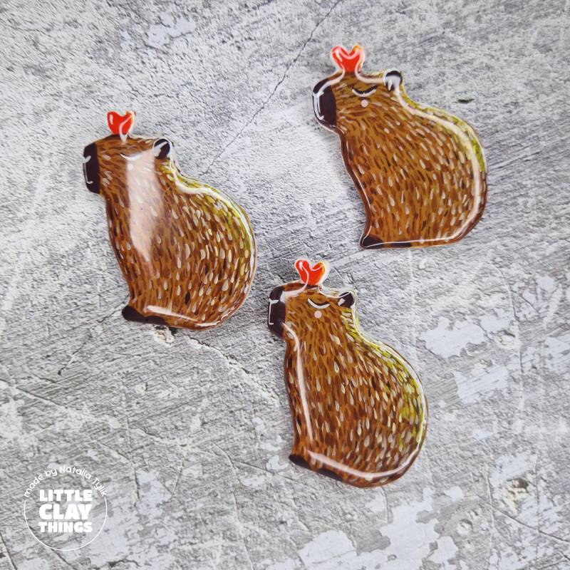 Handgemachte Capybara Brosche Polymer Clay Tier Pin/Liebhaber Geschenk Handgemachte Capybara Brosche Polymer Clay Tier Pin/Liebhaber Geschenk von LittleClayThings191