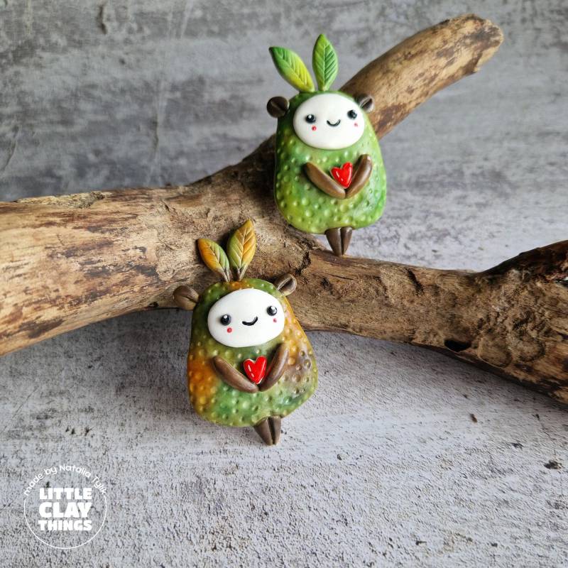 Polymer Clay Natur Herbst Brosche Waldtier Anstecknadel, Handgemachter Schmuck, Geschenk Für Naturliebhaber von LittleClayThings191