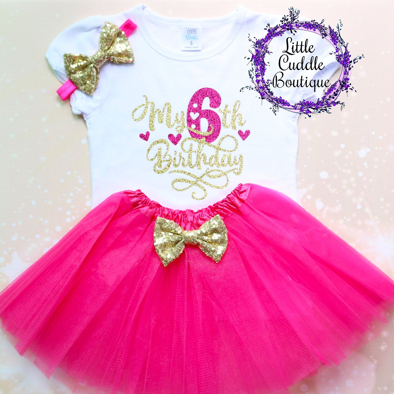 Mein 6. Geburtstag Tutu Outfit, Sechstes Mädchen-Geburtstags-Outfit, 6-Jährige Geburtstags-Outfit, Geburtstag-Shirt, Sechsjährige Party, Sechs Und von LittleCuddleBoutique