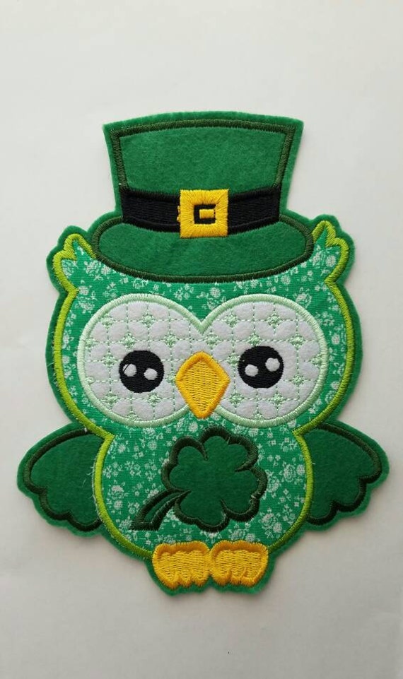 Großer St Patrick Tag Eule Aufnäher, Grüne Patch von LittleDreamsbyMayra2