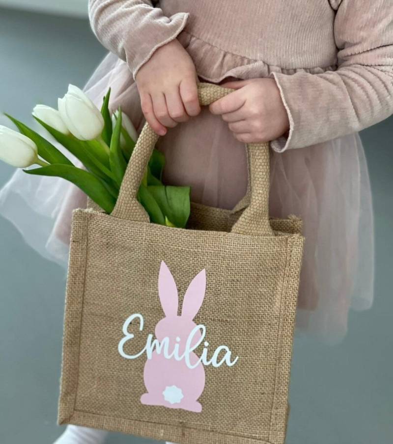 Ostertasche, Osterkorb, Ostern, Jutetasche, Jutetasche Für Kinder, Petit Jute, Personalisierte Oster Geschenk, Osternest von LittleEllaDE