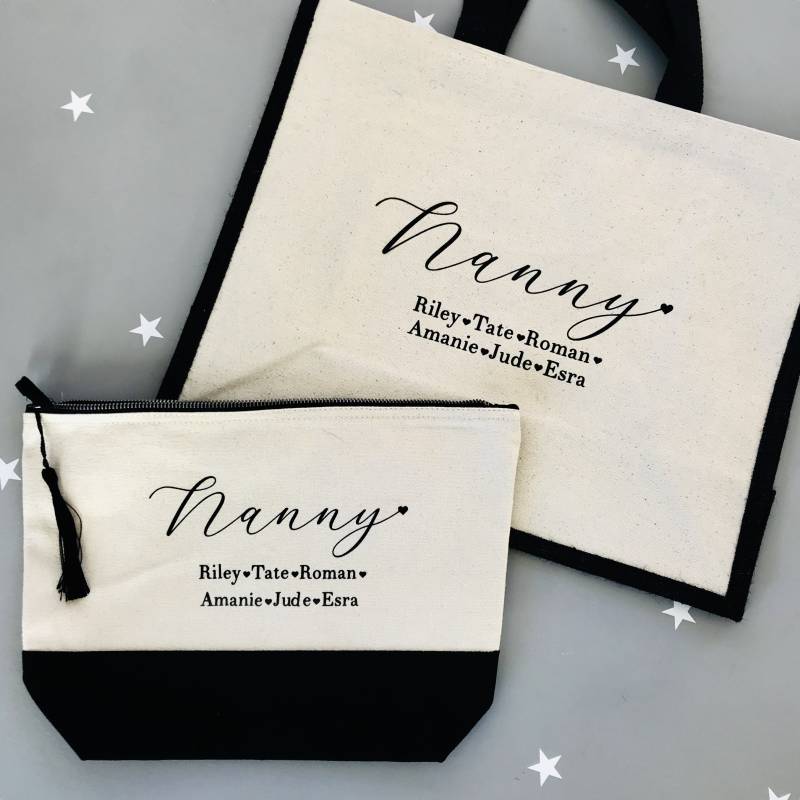 Personalisierte Tragetasche Und Kosmetiktasche Set, Muttertagsgeschenk von LittleEnglandGifts