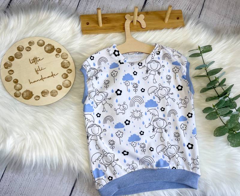 Oversize Shirt Ärmellos Regen Gr. 74 von LittleFiliHandmade