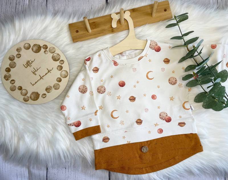 Sofortkauf Langarm Lagenshirt Planeten Gr. 68 von LittleFiliHandmade