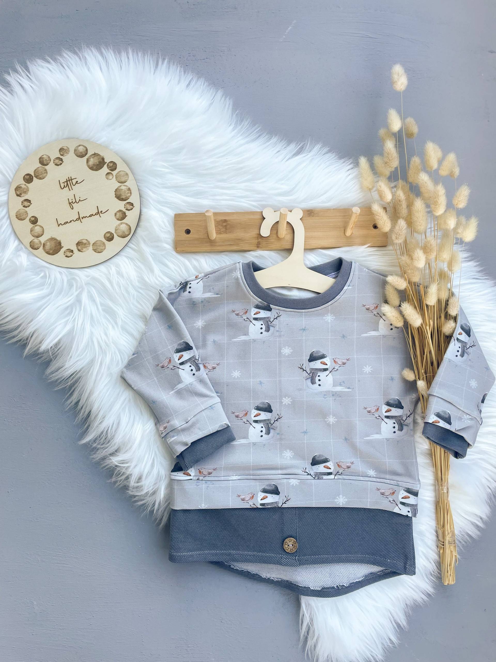Sofortkauf Langarm Lagenshirt Schneemann Gr. 86/98 von LittleFiliHandmade
