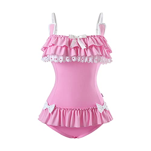 LittleForBig Baumwoll Fancy Bunny Strampler Onesie Pyjama Teddy Dessous Einteiliger Babydoll Bodysuit Rosa M von LittleForBig