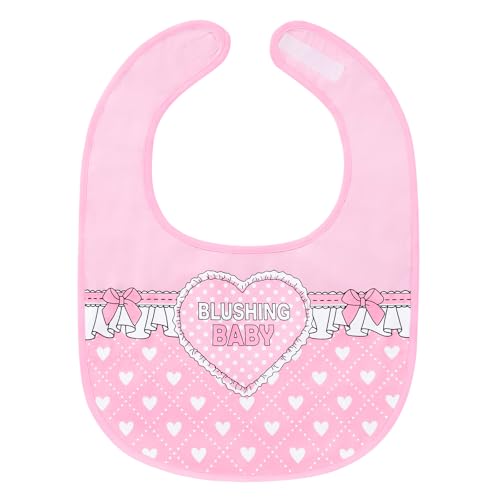 LittleForBig Baumwoll Wasserdichtes Babydoll Bedrucktes Erwachsenen Lätzchen mit Verstellbarem Klettverschluss - Blushing Baby Lätzchen für Erwachsene von LittleForBig