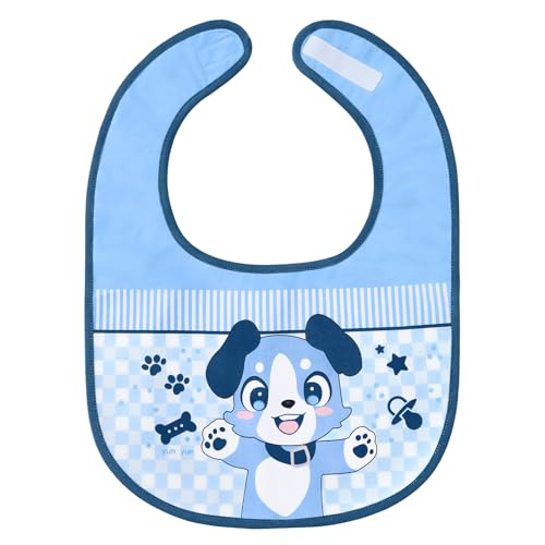 LittleForBig Baumwoll Wasserdichtes Babydoll Bedrucktes Erwachsenen Lätzchen mit Verstellbarem Klettverschluss - Kleines Blau Lätzchen von LittleForBig