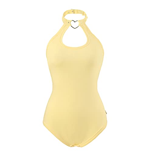 LittleForBig Baumwolle Strampler Herzensbrecher Halsband Onesie Bodysuit Gelb M von LittleForBig