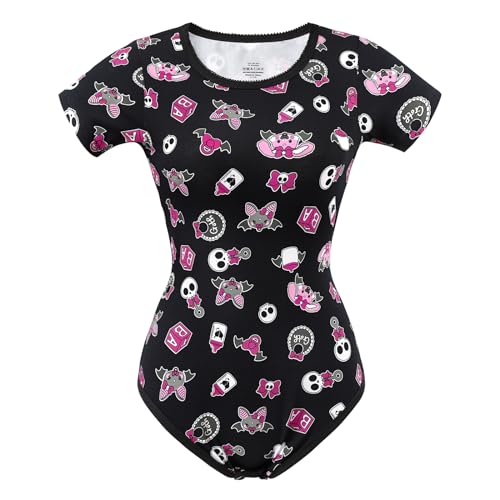 LittleForBig Baumwolle Strampler Onesie Pyjamas Bodysuit – Baby Goth Usagi & Bella Onesie Strampler Schwarz XXXXL von LittleForBig