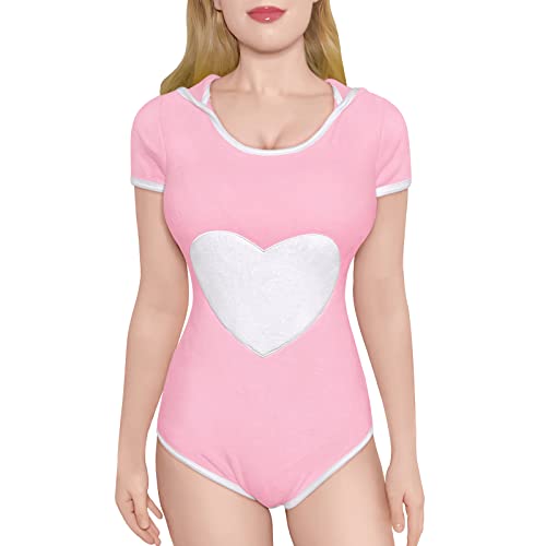 LittleForBig Baumwolle Strampler Onesie Pyjamas Bodysuit – Bunny Babe Strampler Rosa XXL von LittleForBig