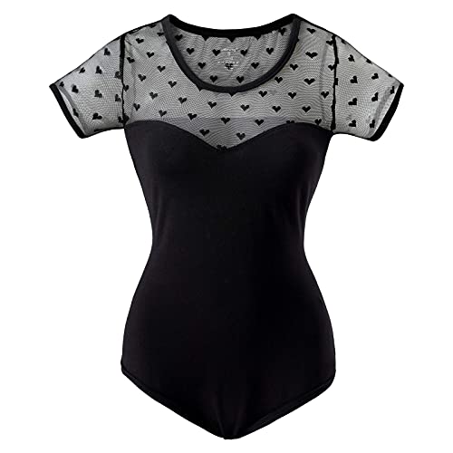 LittleForBig Baumwolle Strampler Onesie Pyjamas Bodysuit –Candy Hearts Schwarz XS von LittleForBig