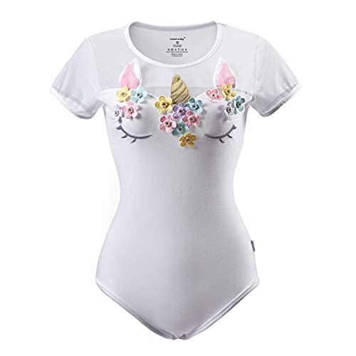 LittleForBig Baumwolle Strampler Onesie Pyjamas Bodysuit –Einhorn Weiß S von LittleForBig