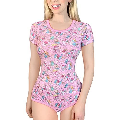 LittleForBig Baumwolle Strampler Onesie Pyjamas Bodysuit –Einhorn Träume Strampler Rosa S von LittleForBig