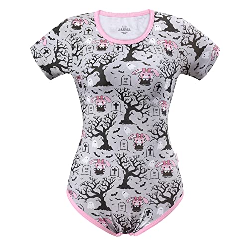 LittleForBig Baumwolle Strampler Onesie Pyjamas Bodysuit-Feeling Stabby Usagi Strampler Rosa M von LittleForBig