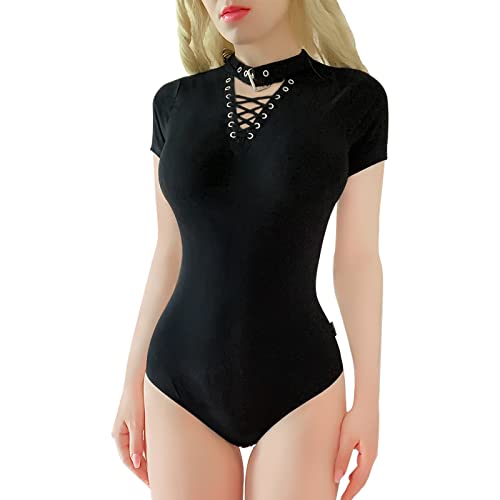 LittleForBig Baumwolle Strampler Onesie Pyjamas Bodysuit-Goth Tease Onesie Schwarz XXXXL von LittleForBig