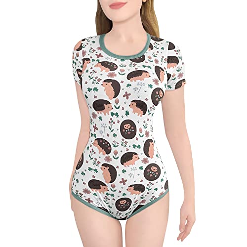 LittleForBig Baumwolle Strampler Onesie Pyjamas Bodysuit-Hedgehugs Strampler Grün S von LittleForBig