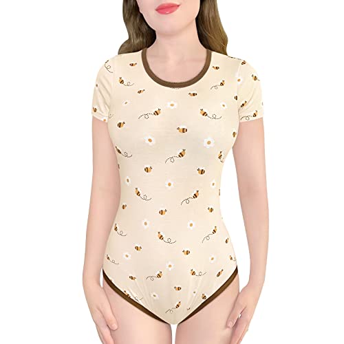 LittleForBig Baumwolle Strampler Onesie Pyjamas Bodysuit-Honey Strampler Braun XXL von LittleForBig